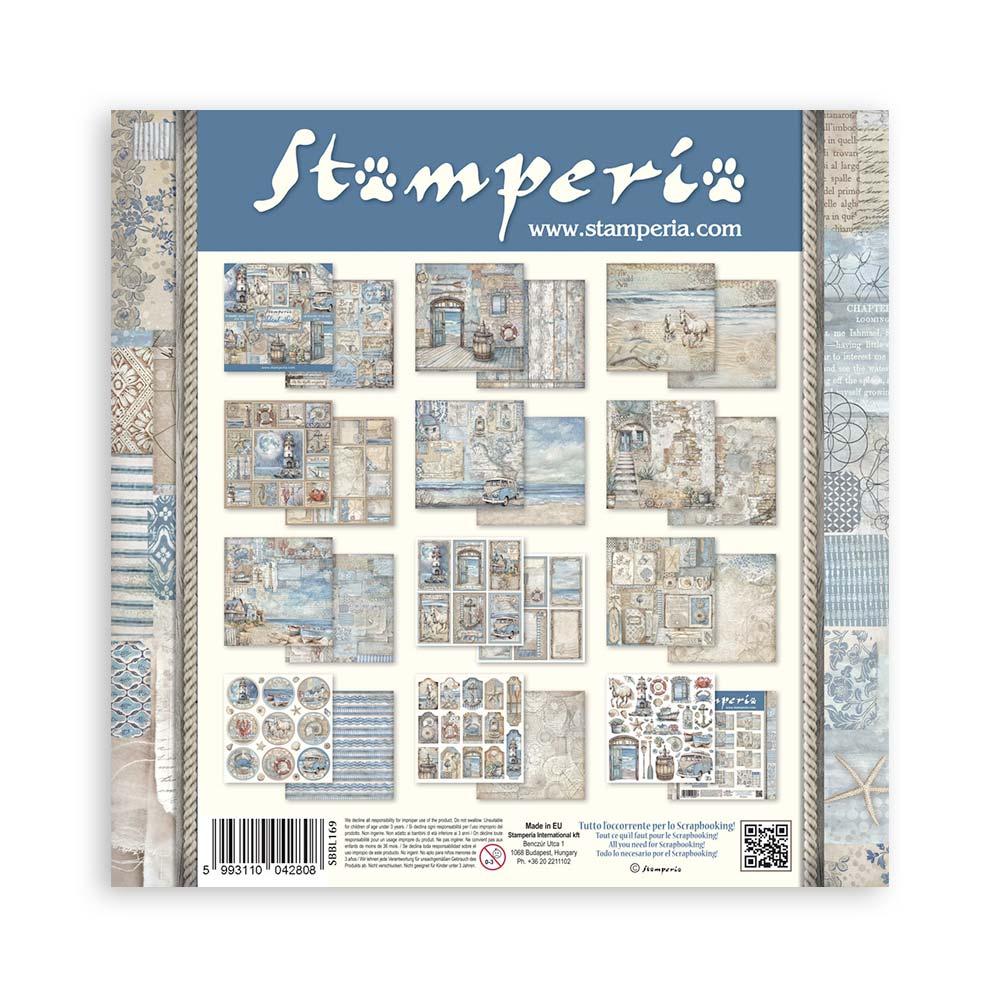 Stamperia – Blocco scrapbooking 30,5 × 30,5 cm – 10 fogli fronte-retro - Silent Sea - immagine 34