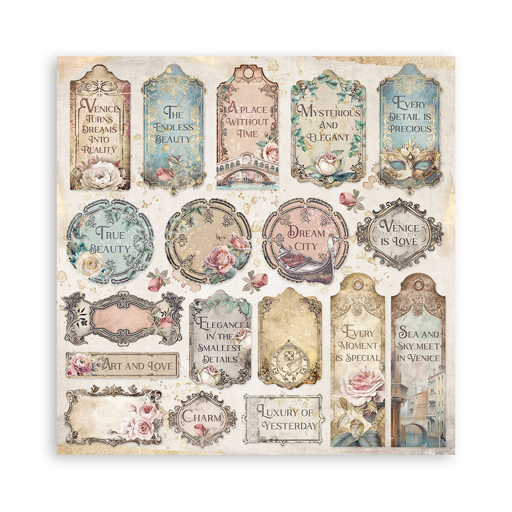 Stamperia – Blocco scrapbooking 30,5 × 30,5 cm – 10 fogli fronte-retro - Venice City of Art - immagine 2