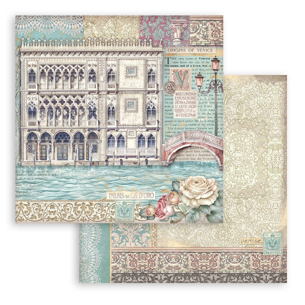 Stamperia – Blocco scrapbooking 30,5 × 30,5 cm – 10 fogli fronte-retro - Venice City of Art - immagine 6