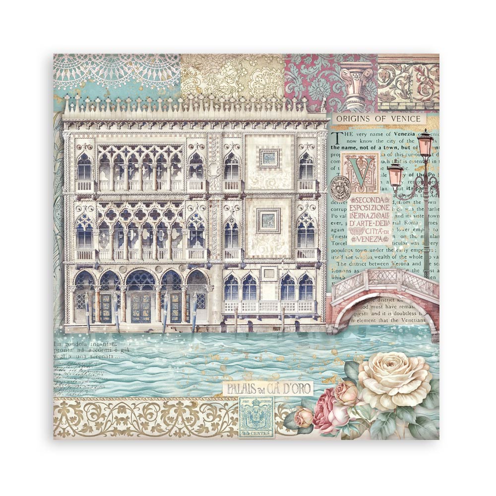 Stamperia – Blocco scrapbooking 30,5 × 30,5 cm – 10 fogli fronte-retro - Venice City of Art - immagine 7