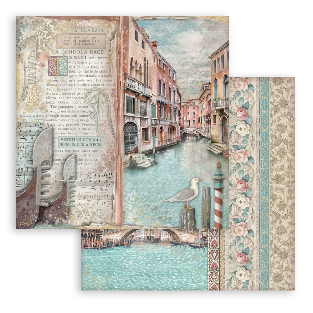 Stamperia – Blocco scrapbooking 30,5 × 30,5 cm – 10 fogli fronte-retro - Venice City of Art - immagine 12