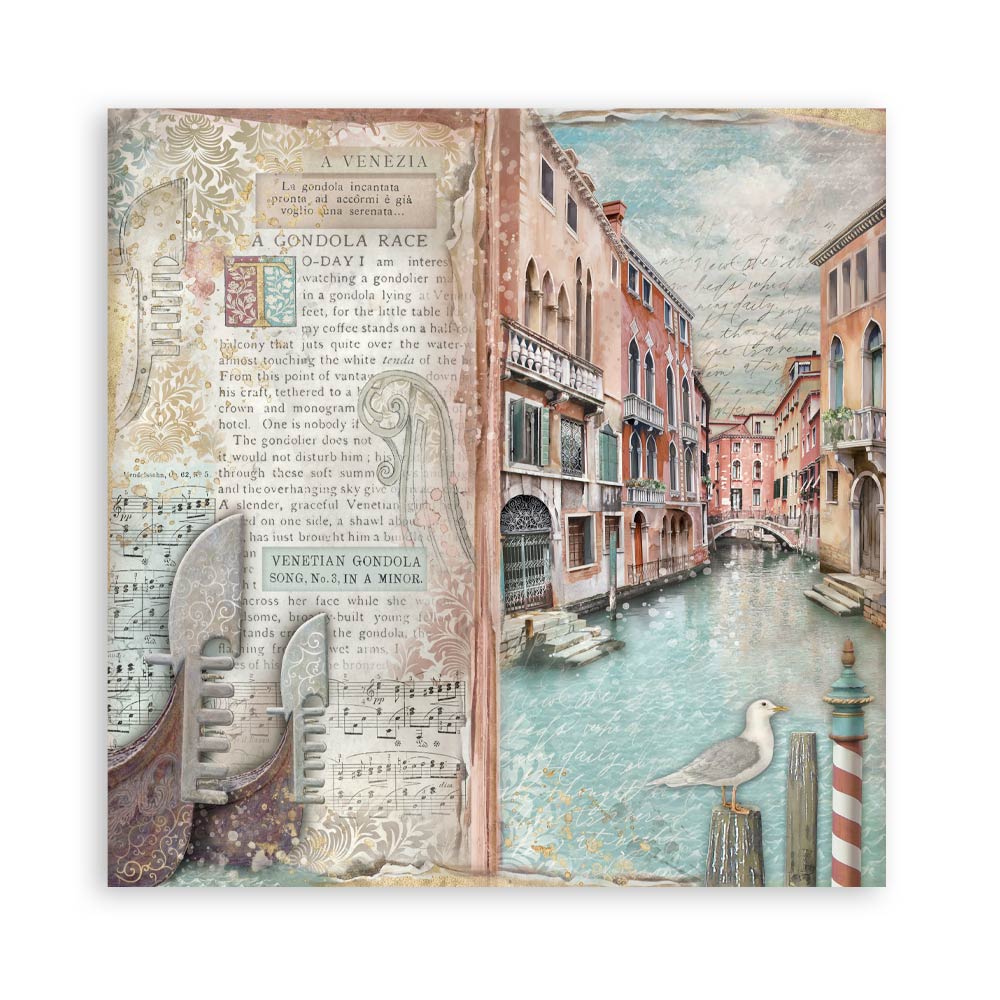 Stamperia – Blocco scrapbooking 30,5 × 30,5 cm – 10 fogli fronte-retro - Venice City of Art - immagine 13