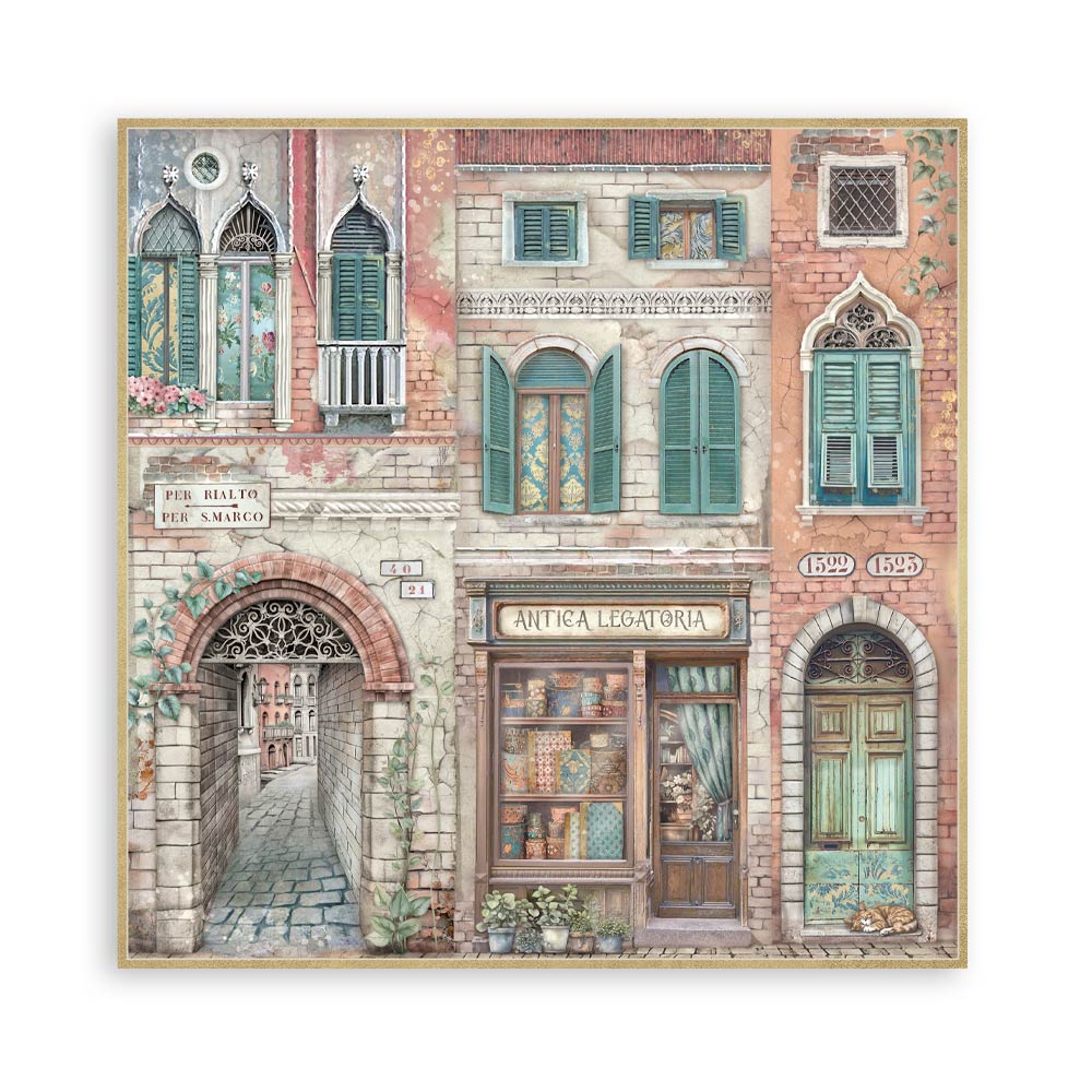 Stamperia – Blocco scrapbooking 30,5 × 30,5 cm – 10 fogli fronte-retro - Venice City of Art - immagine 16