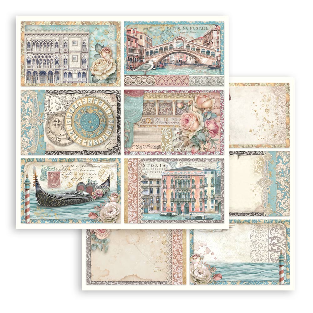 Stamperia – Blocco scrapbooking 30,5 × 30,5 cm – 10 fogli fronte-retro - Venice City of Art - immagine 21