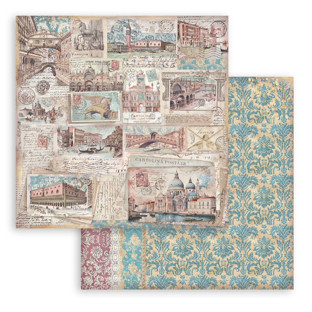 Stamperia – Blocco scrapbooking 30,5 × 30,5 cm – 10 fogli fronte-retro - Venice City of Art - immagine 27