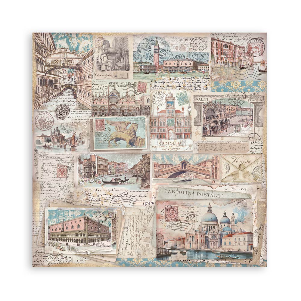 Stamperia – Blocco scrapbooking 30,5 × 30,5 cm – 10 fogli fronte-retro - Venice City of Art - immagine 28