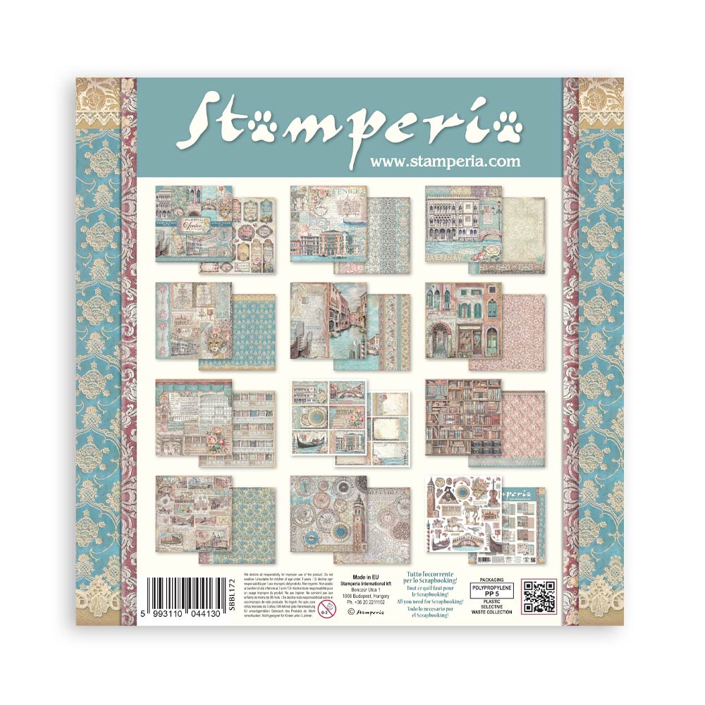Stamperia – Blocco scrapbooking 30,5 × 30,5 cm – 10 fogli fronte-retro - Venice City of Art - immagine 34