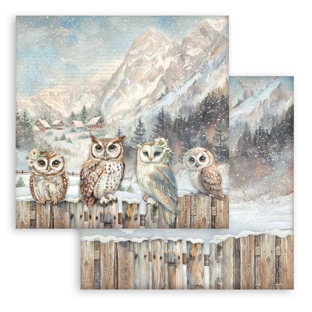 Stamperia – Blocco scrapbooking 30,5 × 30,5 cm – 10 fogli fronte-retro - The Owl's House - immagine 6