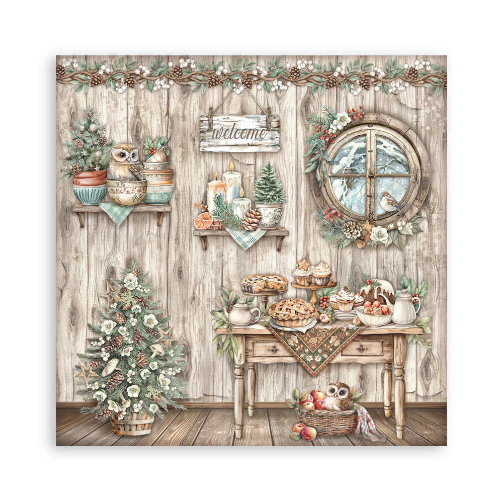 Stamperia – Blocco scrapbooking 30,5 × 30,5 cm – 10 fogli fronte-retro - The Owl's House - immagine 16