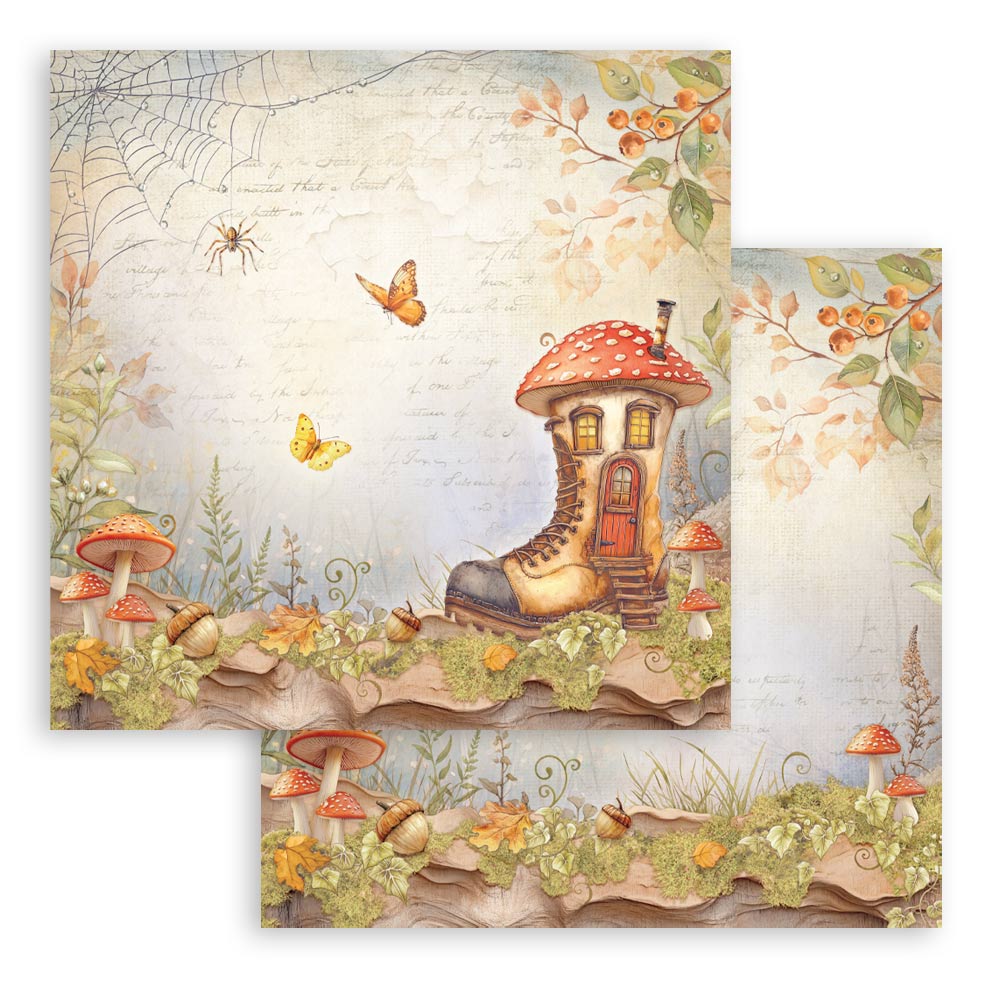 Stamperia – Blocco scrapbooking 30,5 × 30,5 cm – 10 fogli fronte-retro - Whispering woods - immagine 12