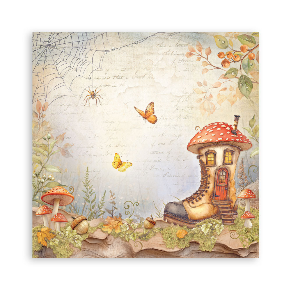 Stamperia – Blocco scrapbooking 30,5 × 30,5 cm – 10 fogli fronte-retro - Whispering woods - immagine 13