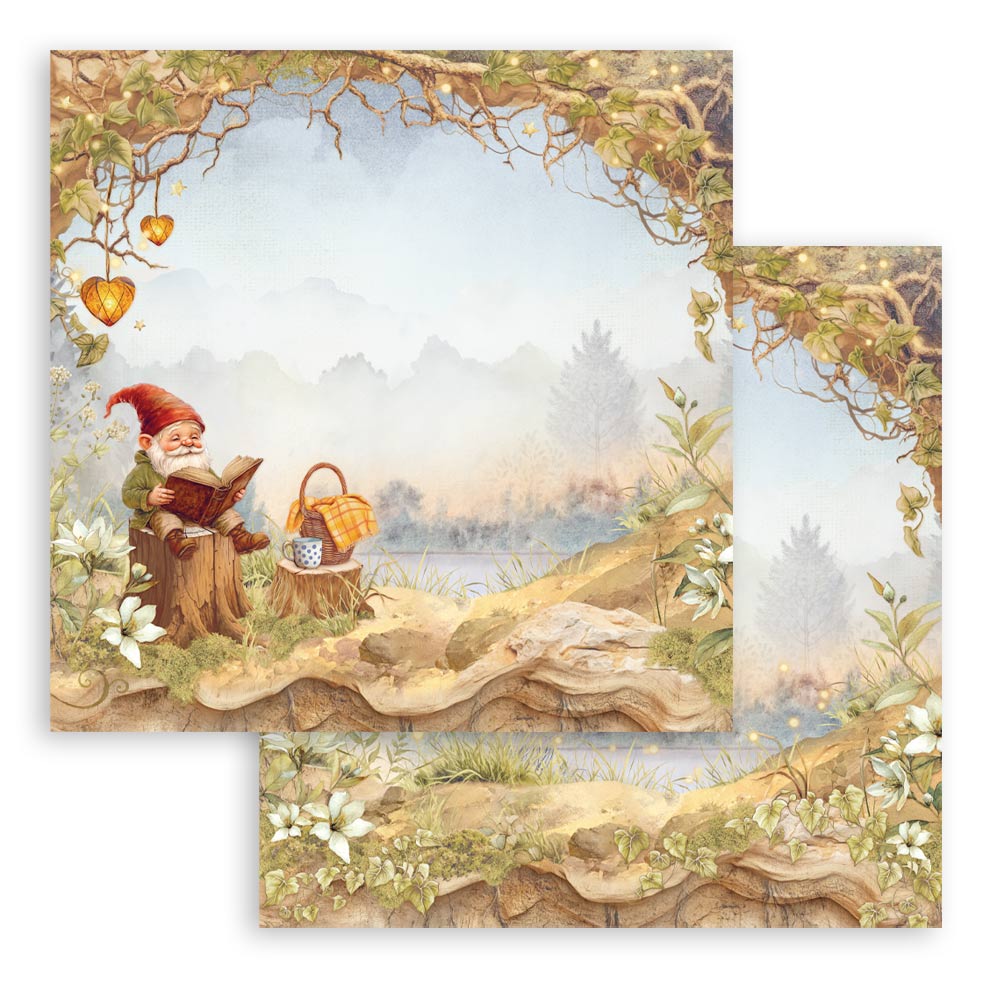 Stamperia – Blocco scrapbooking 30,5 × 30,5 cm – 10 fogli fronte-retro - Whispering woods - immagine 18
