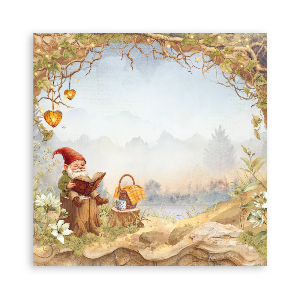 Stamperia – Blocco scrapbooking 30,5 × 30,5 cm – 10 fogli fronte-retro - Whispering woods - immagine 19
