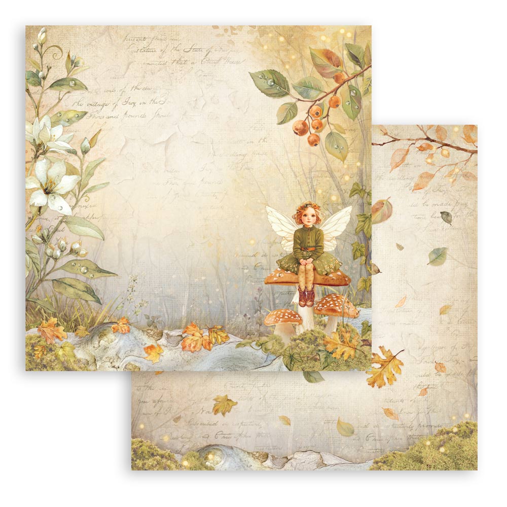 Stamperia – Blocco scrapbooking 30,5 × 30,5 cm – 10 fogli fronte-retro - Whispering woods - immagine 21