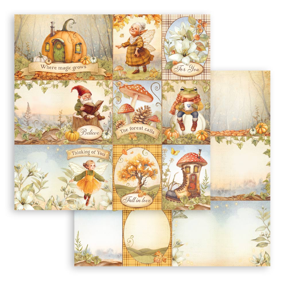Stamperia – Blocco scrapbooking 30,5 × 30,5 cm – 10 fogli fronte-retro - Whispering woods - immagine 30