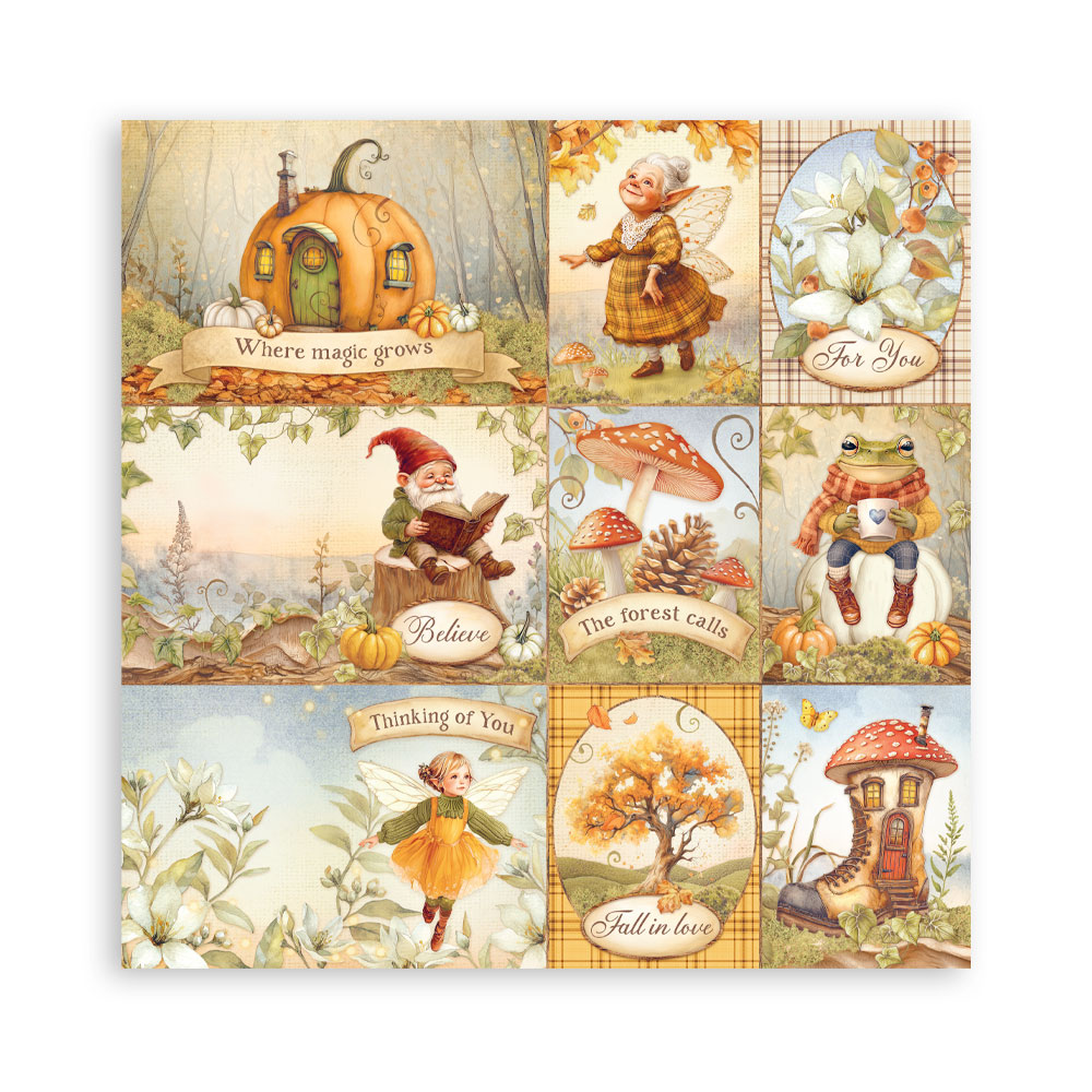 Stamperia – Blocco scrapbooking 30,5 × 30,5 cm – 10 fogli fronte-retro - Whispering woods - immagine 31