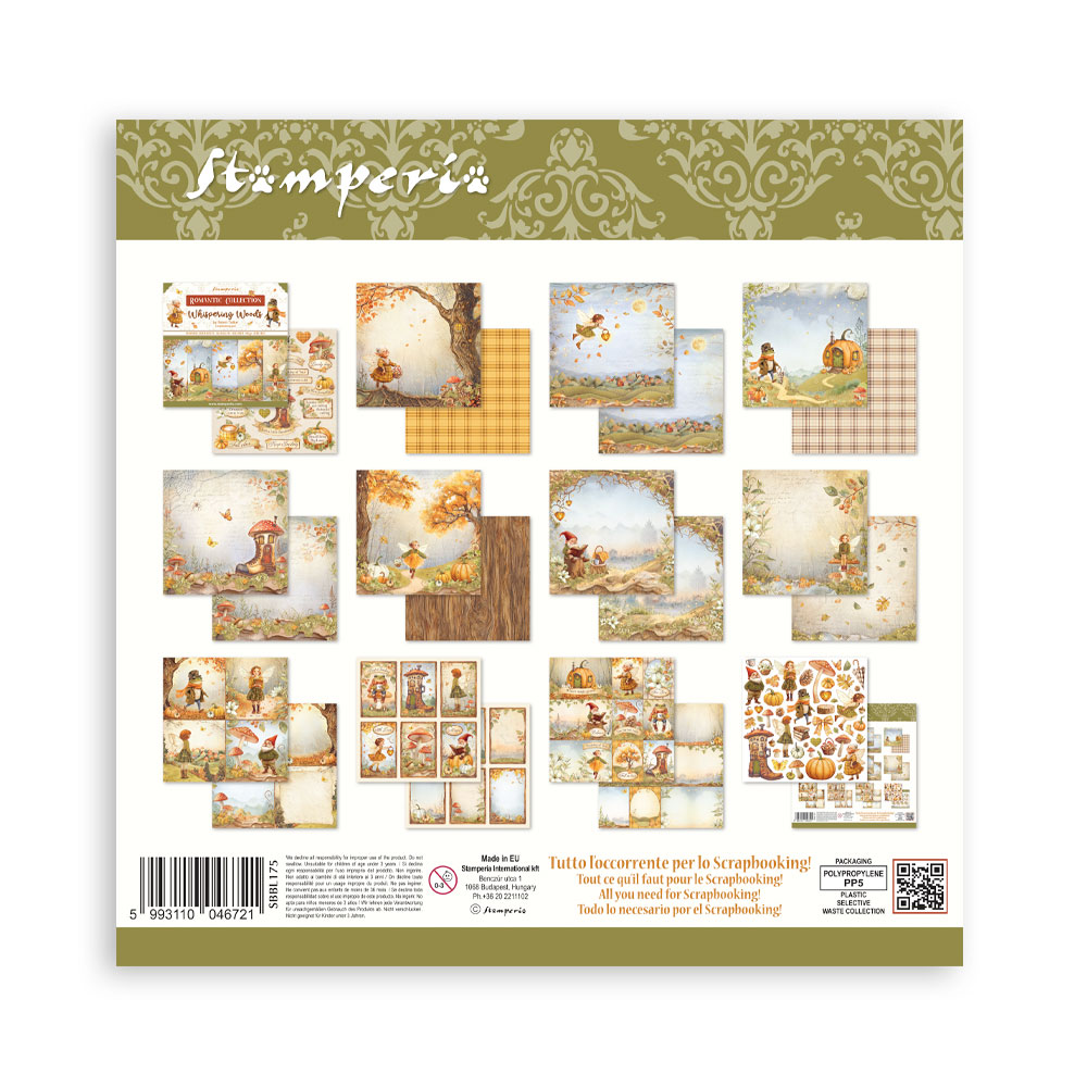 Stamperia – Blocco scrapbooking 30,5 × 30,5 cm – 10 fogli fronte-retro - Whispering woods - immagine 34