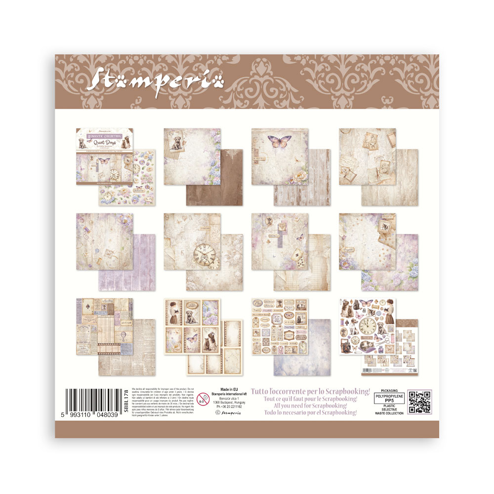 Stamperia – Blocco scrapbooking 30,5 × 30,5 cm – 10 fogli fronte-retro - Quiet Days - immagine 34