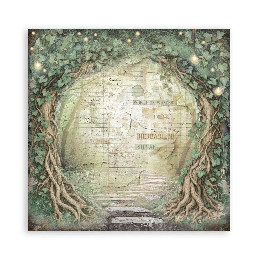 Stamperia – Blocco scrapbooking 30,5 × 30,5 cm – 10 fogli fronte-retro - Herbarium Silvae - immagine 5