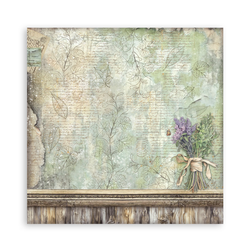 Stamperia – Blocco scrapbooking 30,5 × 30,5 cm – 10 fogli fronte-retro - Herbarium Silvae - immagine 8