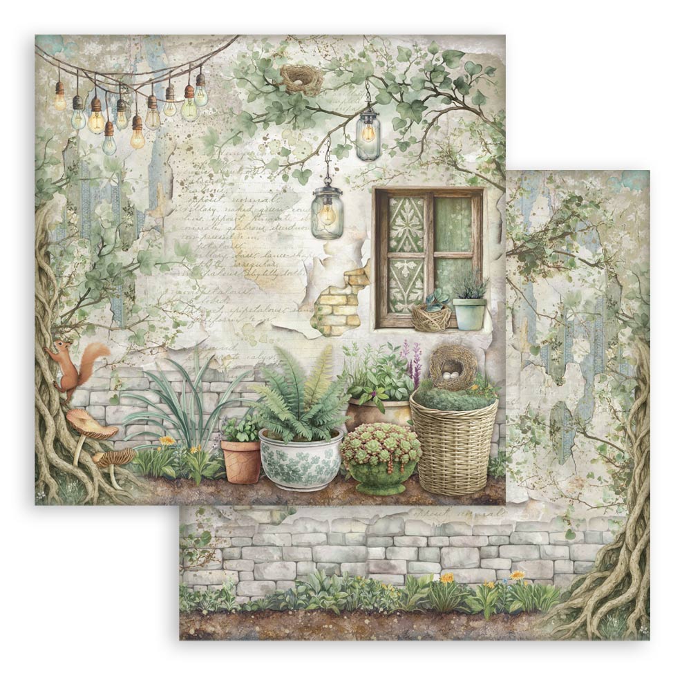 Stamperia – Blocco scrapbooking 30,5 × 30,5 cm – 10 fogli fronte-retro - Herbarium Silvae - immagine 9