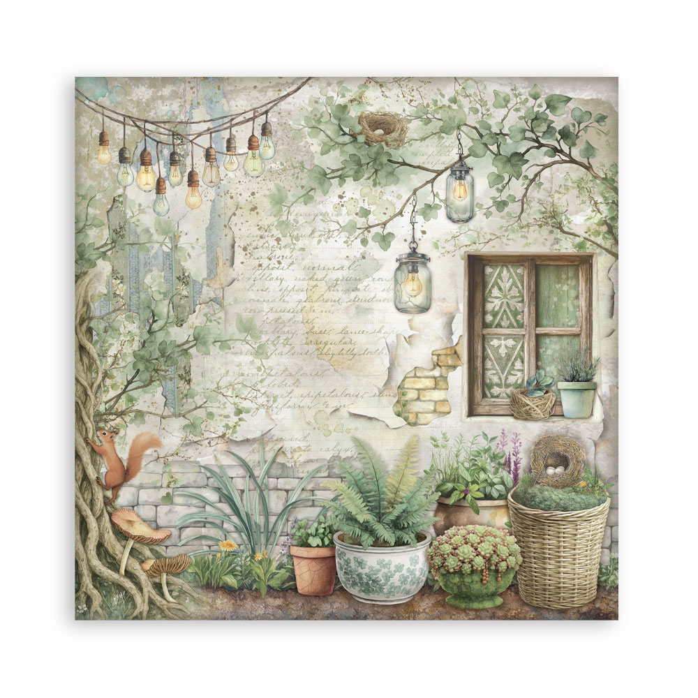 Stamperia – Blocco scrapbooking 30,5 × 30,5 cm – 10 fogli fronte-retro - Herbarium Silvae - immagine 10