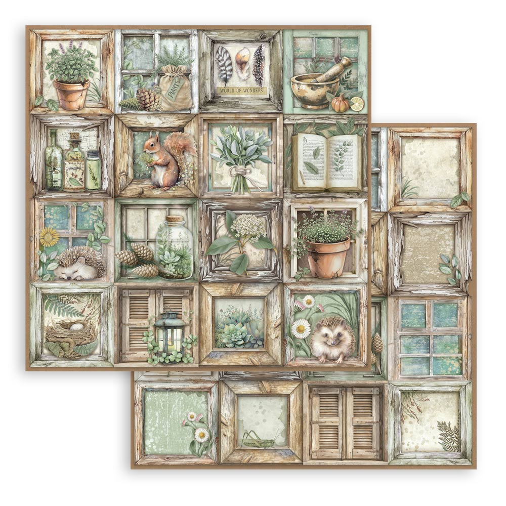 Stamperia – Blocco scrapbooking 30,5 × 30,5 cm – 10 fogli fronte-retro - Herbarium Silvae - immagine 15