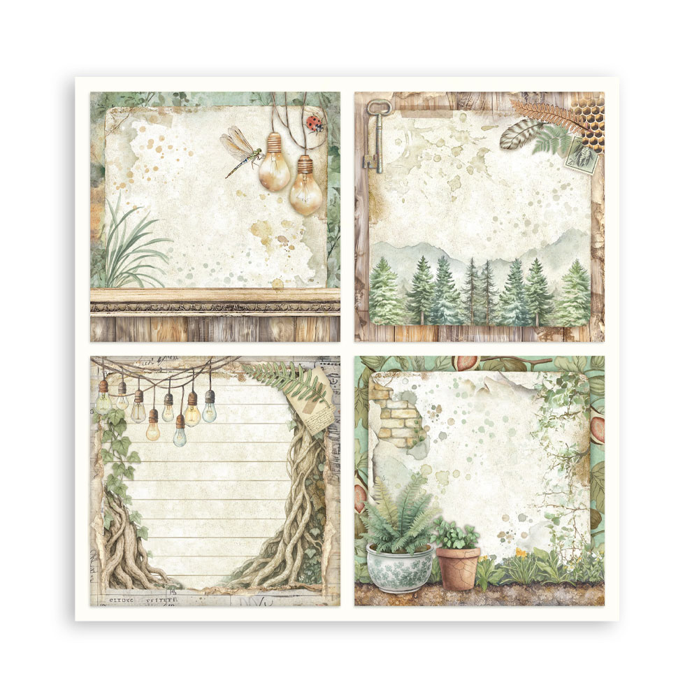 Stamperia – Blocco scrapbooking 30,5 × 30,5 cm – 10 fogli fronte-retro - Herbarium Silvae - immagine 23