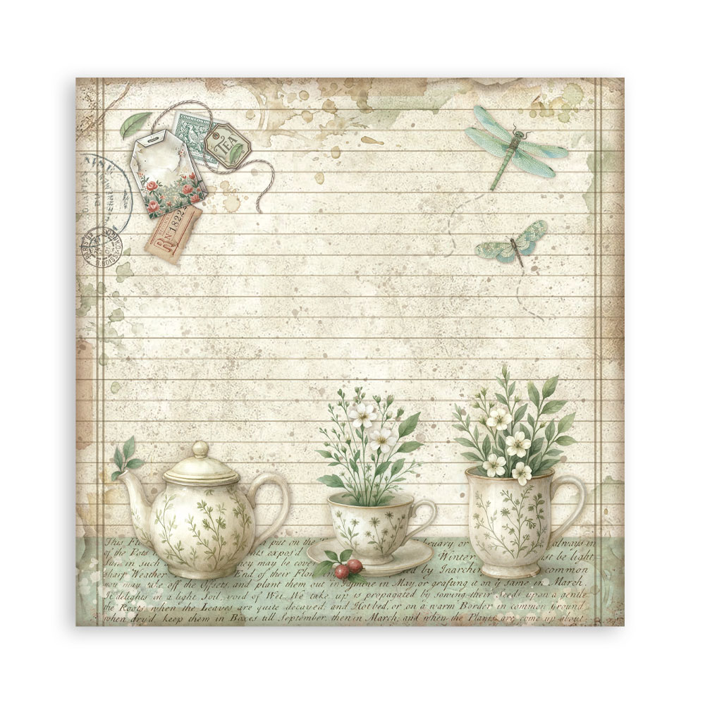Stamperia – Blocco scrapbooking 30,5 × 30,5 cm – 10 fogli fronte-retro - Herbarium Silvae - immagine 25