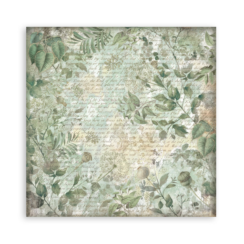 Stamperia – Blocco scrapbooking 30,5 × 30,5 cm – 10 fogli fronte-retro - Herbarium Silvae - immagine 26