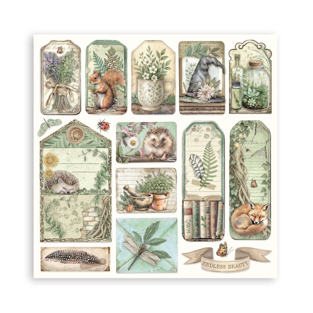 Stamperia – Blocco scrapbooking 30,5 × 30,5 cm – 10 fogli fronte-retro - Herbarium Silvae - immagine 28