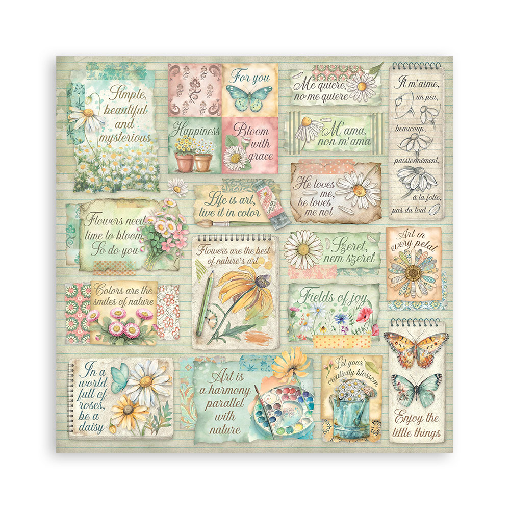 Stamperia – Blocco scrapbooking 30,5 × 30,5 cm – 10 fogli fronte-retro - Daisy Art - immagine 2