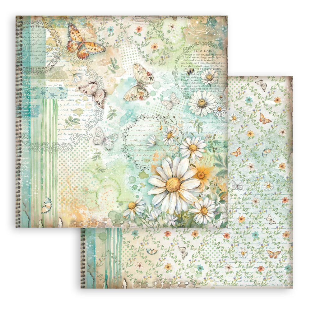 Stamperia – Blocco scrapbooking 30,5 × 30,5 cm – 10 fogli fronte-retro - Daisy Art - immagine 3