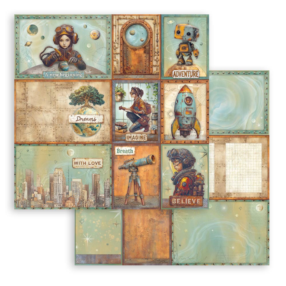 Stamperia – Blocco scrapbooking 30,5 × 30,5 cm – 10 fogli fronte-retro - A new Beginning - immagine 30