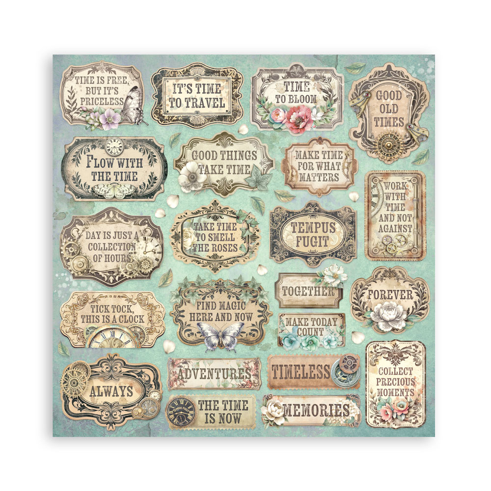 Stamperia – Blocco scrapbooking 30,5 × 30,5 cm – 10 fogli fronte-retro - Gardens of Time - immagine 2