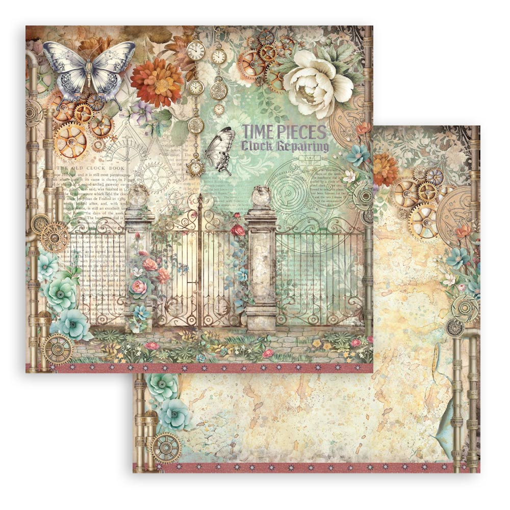Stamperia – Blocco scrapbooking 30,5 × 30,5 cm – 10 fogli fronte-retro - Gardens of Time - immagine 6