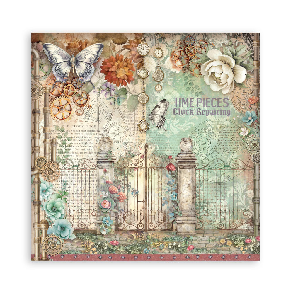 Stamperia – Blocco scrapbooking 30,5 × 30,5 cm – 10 fogli fronte-retro - Gardens of Time - immagine 7