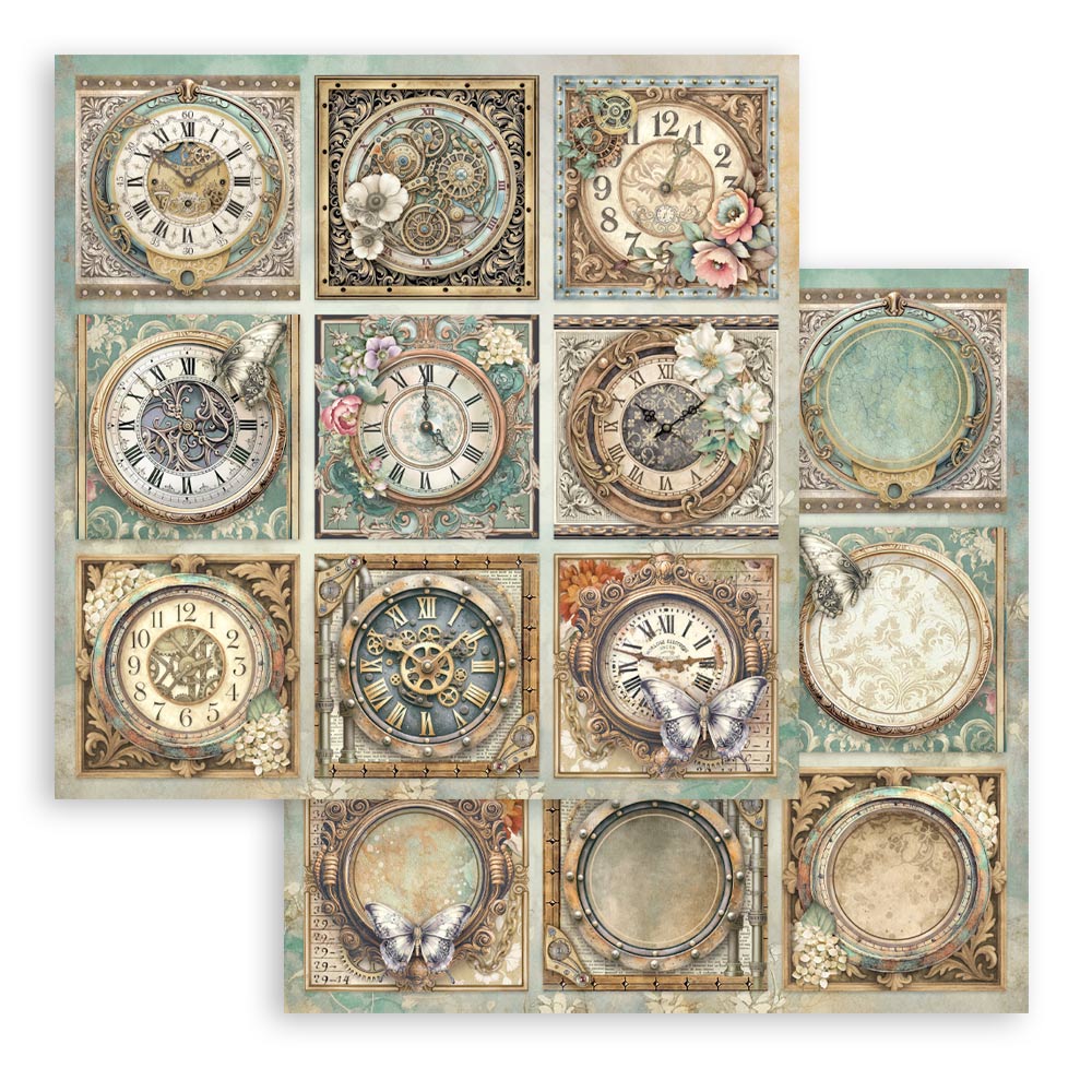 Stamperia – Blocco scrapbooking 30,5 × 30,5 cm – 10 fogli fronte-retro - Gardens of Time - immagine 9
