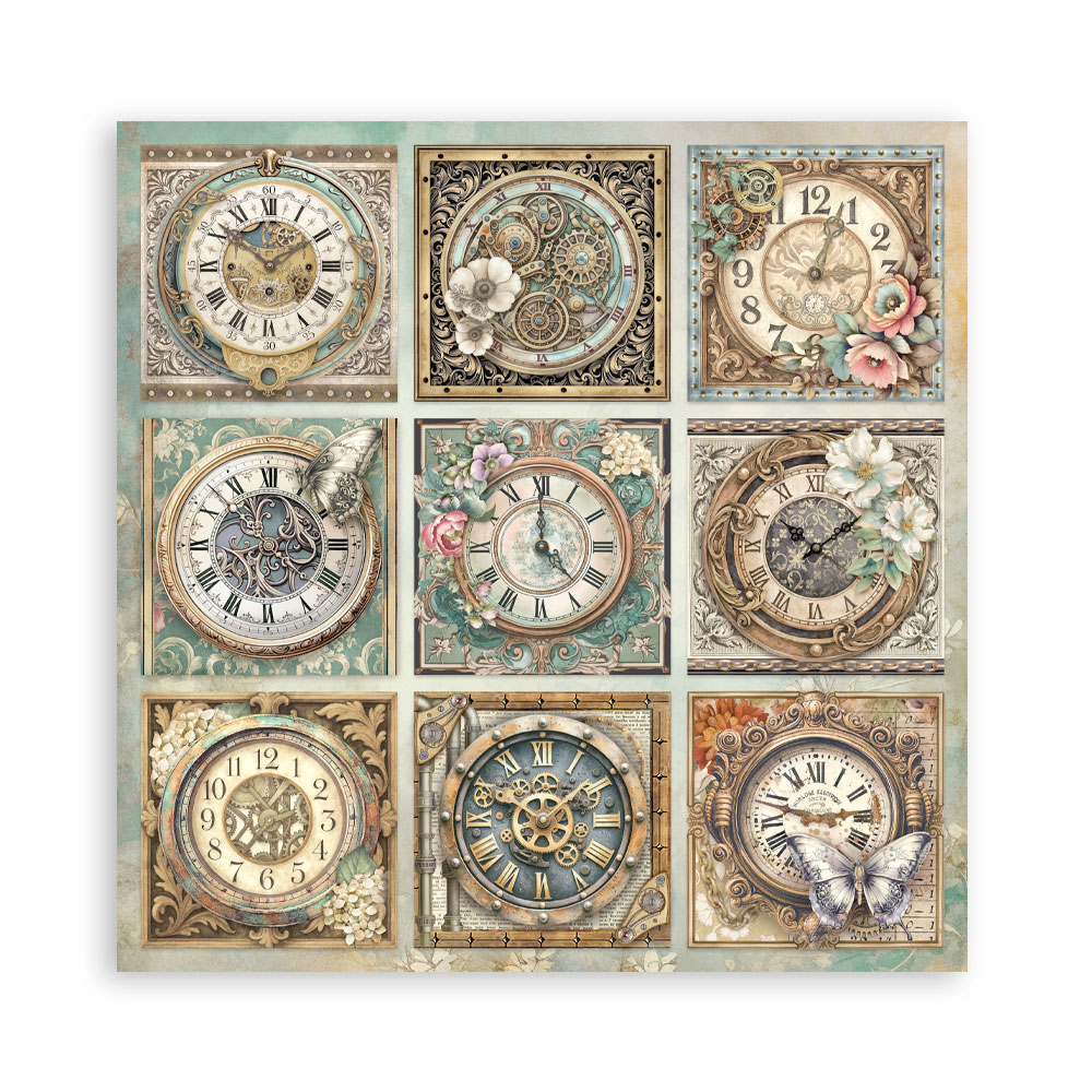 Stamperia – Blocco scrapbooking 30,5 × 30,5 cm – 10 fogli fronte-retro - Gardens of Time - immagine 10