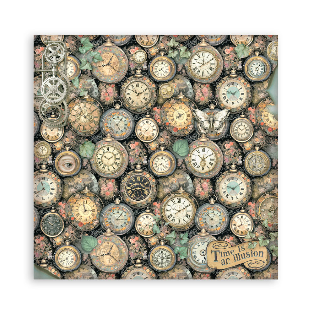 Stamperia – Blocco scrapbooking 30,5 × 30,5 cm – 10 fogli fronte-retro - Gardens of Time - immagine 14