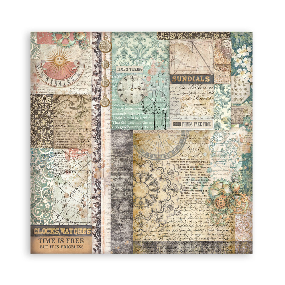 Stamperia – Blocco scrapbooking 30,5 × 30,5 cm – 10 fogli fronte-retro - Gardens of Time - immagine 17