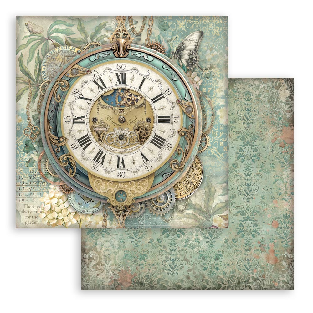 Stamperia – Blocco scrapbooking 30,5 × 30,5 cm – 10 fogli fronte-retro - Gardens of Time - immagine 18