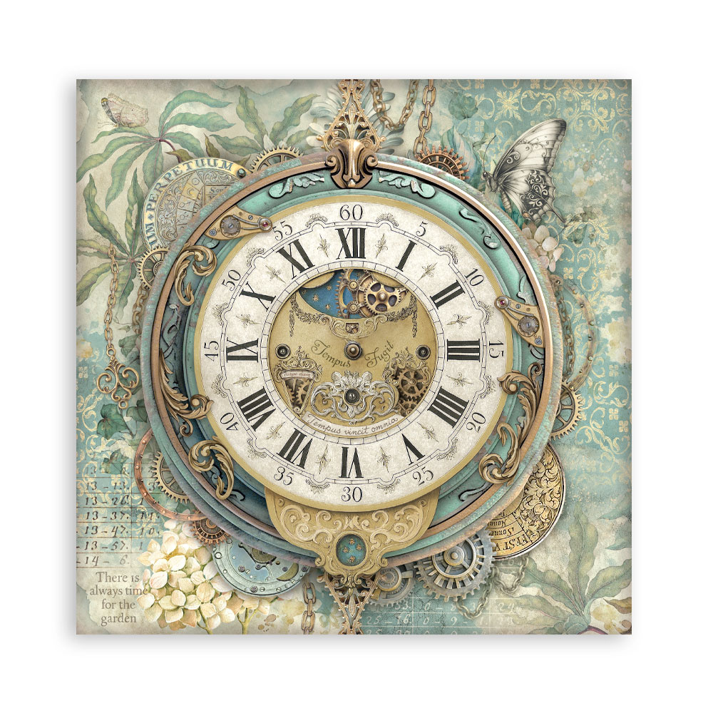 Stamperia – Blocco scrapbooking 30,5 × 30,5 cm – 10 fogli fronte-retro - Gardens of Time - immagine 19