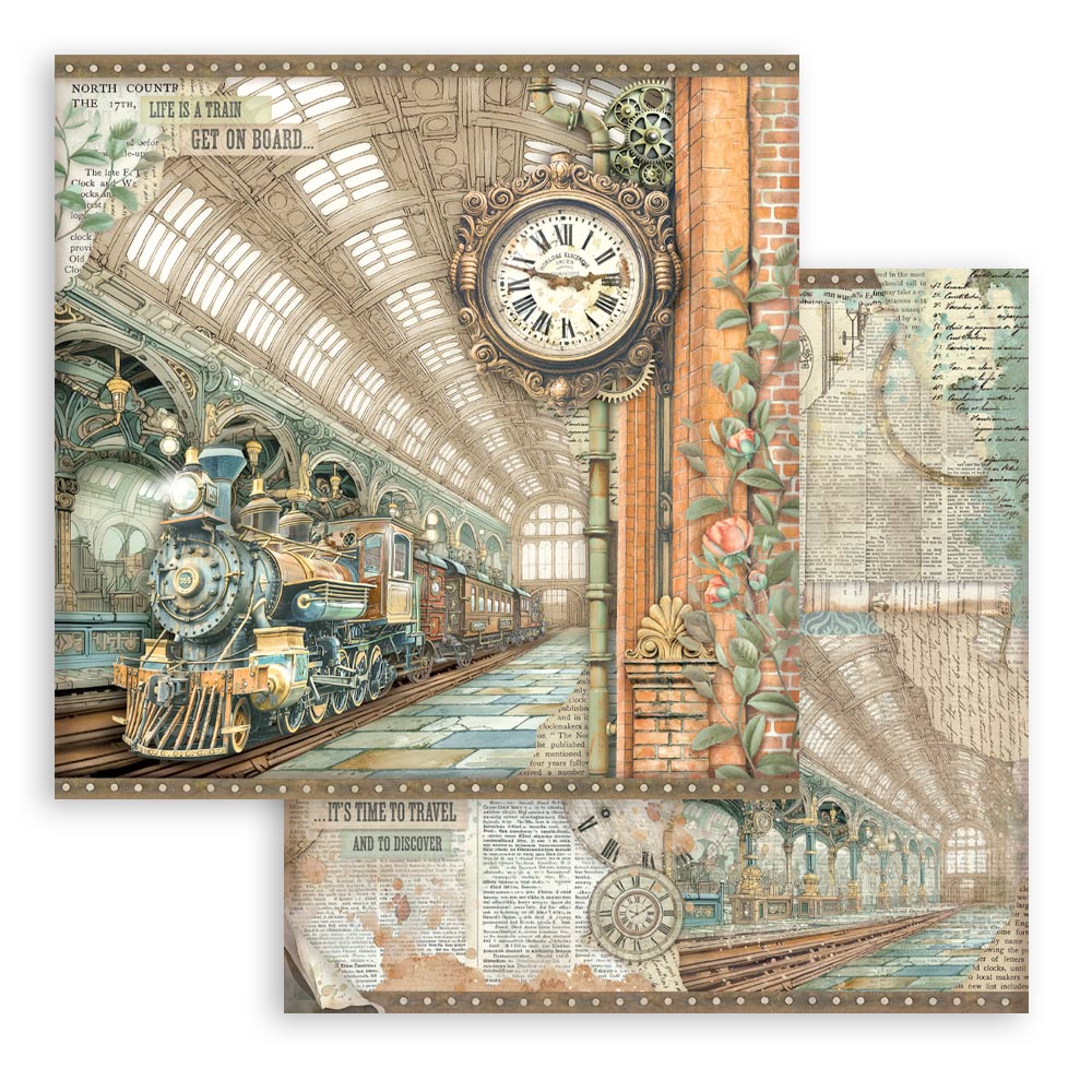 Stamperia – Blocco scrapbooking 30,5 × 30,5 cm – 10 fogli fronte-retro - Gardens of Time - immagine 21