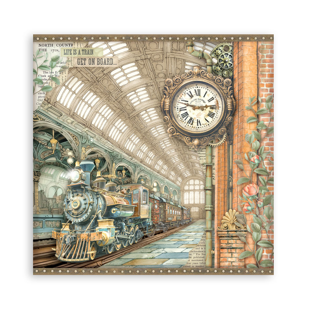 Stamperia – Blocco scrapbooking 30,5 × 30,5 cm – 10 fogli fronte-retro - Gardens of Time - immagine 22