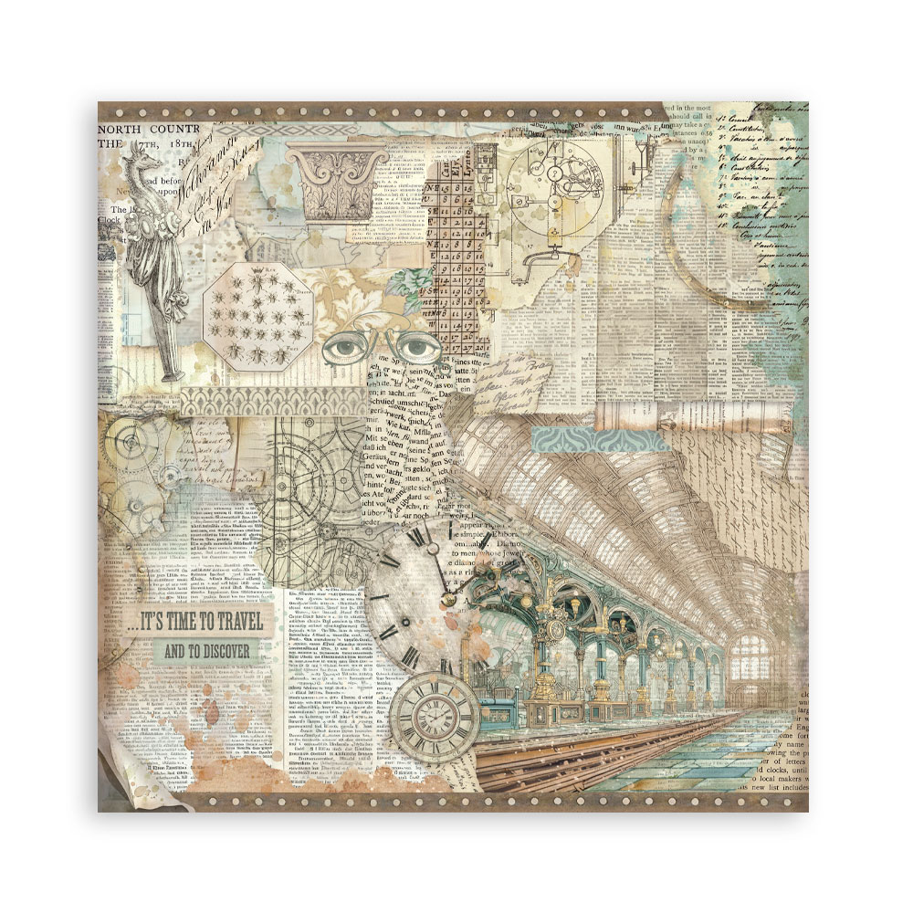 Stamperia – Blocco scrapbooking 30,5 × 30,5 cm – 10 fogli fronte-retro - Gardens of Time - immagine 23