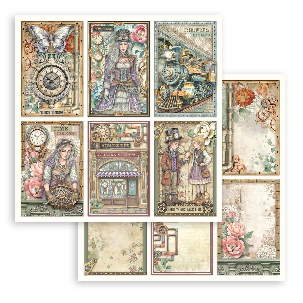 Stamperia – Blocco scrapbooking 30,5 × 30,5 cm – 10 fogli fronte-retro - Gardens of Time - immagine 24