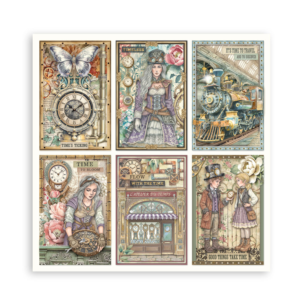 Stamperia – Blocco scrapbooking 30,5 × 30,5 cm – 10 fogli fronte-retro - Gardens of Time - immagine 25