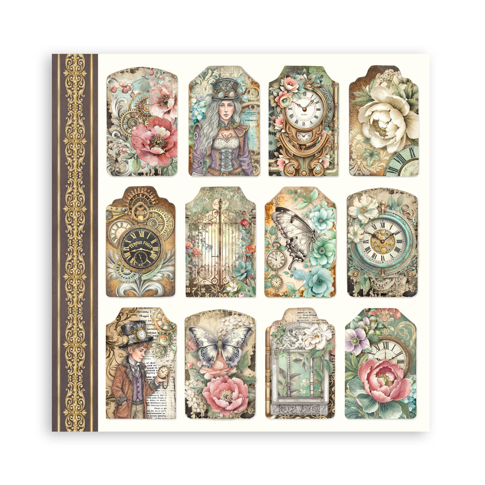 Stamperia – Blocco scrapbooking 30,5 × 30,5 cm – 10 fogli fronte-retro - Gardens of Time - immagine 31