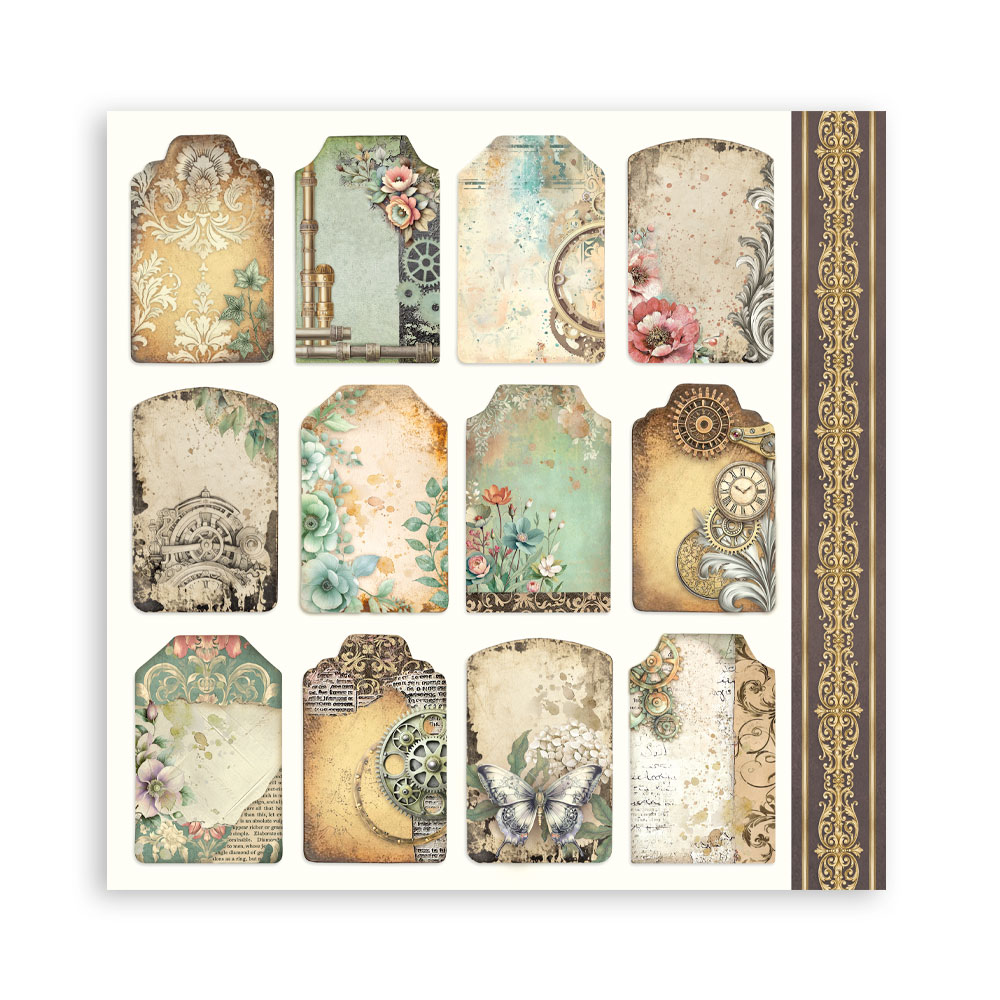 Stamperia – Blocco scrapbooking 30,5 × 30,5 cm – 10 fogli fronte-retro - Gardens of Time - immagine 32